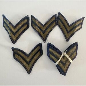 Lot of 12 Vintage 1950s US Army Military Corporal Chevron Patch Gold Blue